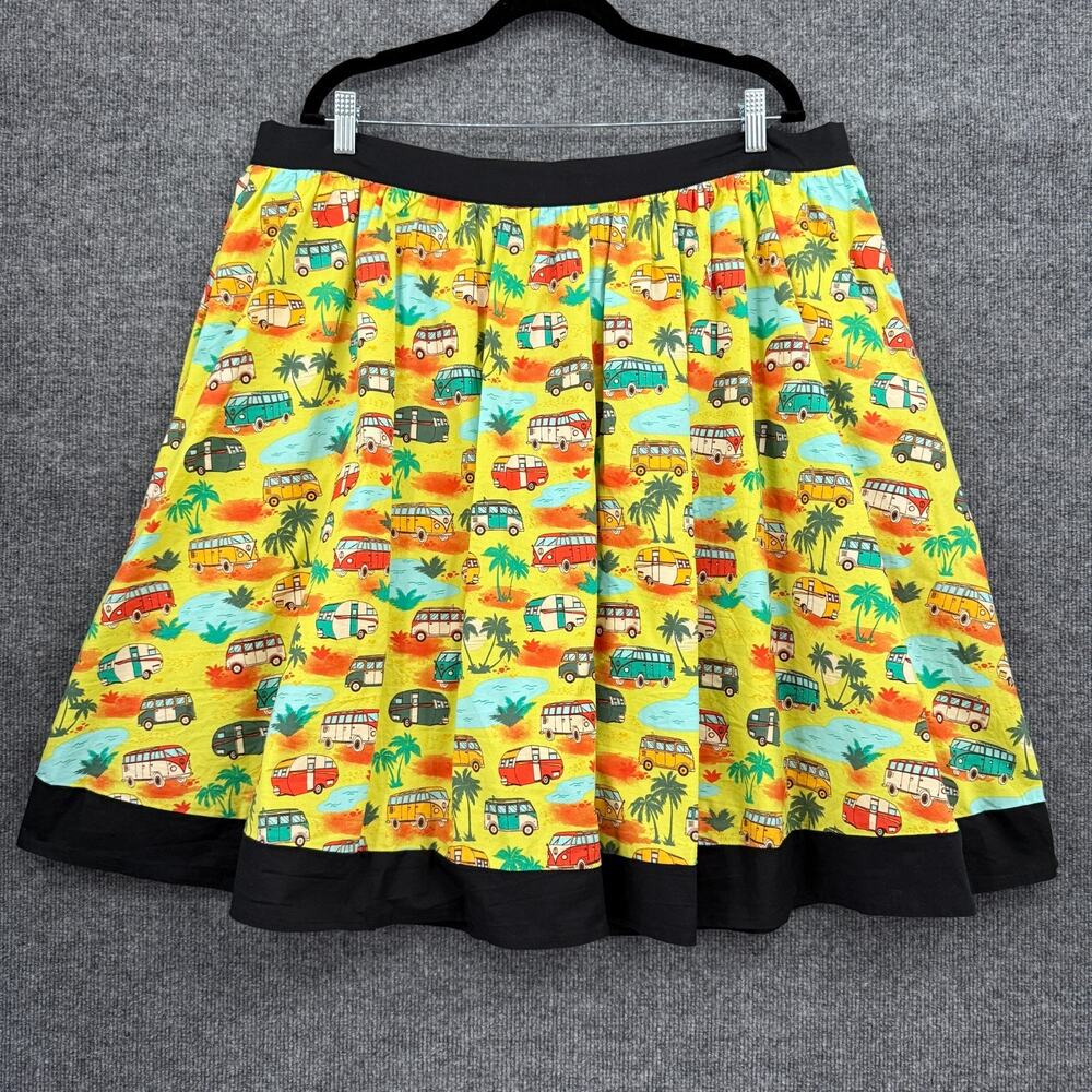 Dancing Days Womens Retro VW Camper Van Skirt Size 3XL Flare Pinup Rockabilly